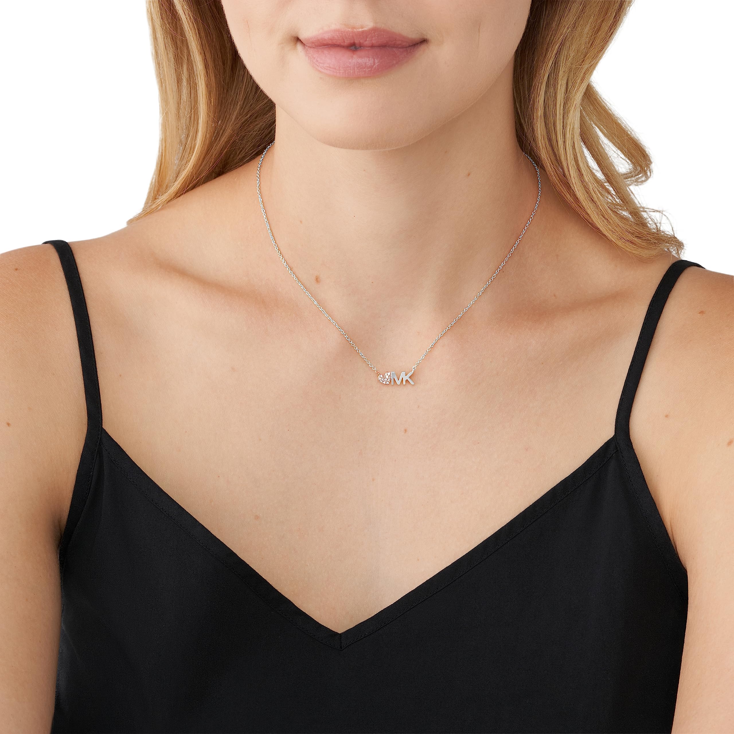 Michael Kors Women's MK Logo Two-Tone Brass Pendant Necklace (Model: MKJ7977931)