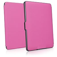 BoxWave Case Compatible with Kindle Paperwhite (1st Gen 2012) - Slim Leather Case, Low Profile Cover w/Textured Leather Back - Cosmo Pink