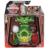 Bakugan Starter 3-Pack, Special Attack Nillious, Titanium Dragonoid, Bruiser, Customizable Spinning Action Figures and Trading Cards, Kids Toys for Boys and Girls 6 and up