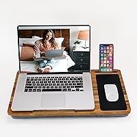 Lap Desk, Laptop Lap Desk with Cushion Made with Premium Real Acacia Wood. Lap Desk for Laptop Fits 14” to 17” Laptops. Bed Desk, Laptop Desk, Lapdesk for Laptop for Home Office Laptop Hazelteck