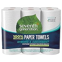 Seventh Generation Paper Towels, 100% Recycled Paper, 2-ply, 6 Rolls (Packaging May Vary)