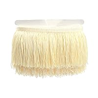 YYCRAFT 10 Yards 4 Inch Wide Tassel Curtian Fringe Trim by The Yard for DIY Sewing Crafts Clothing Curtains Decoration-Ivory