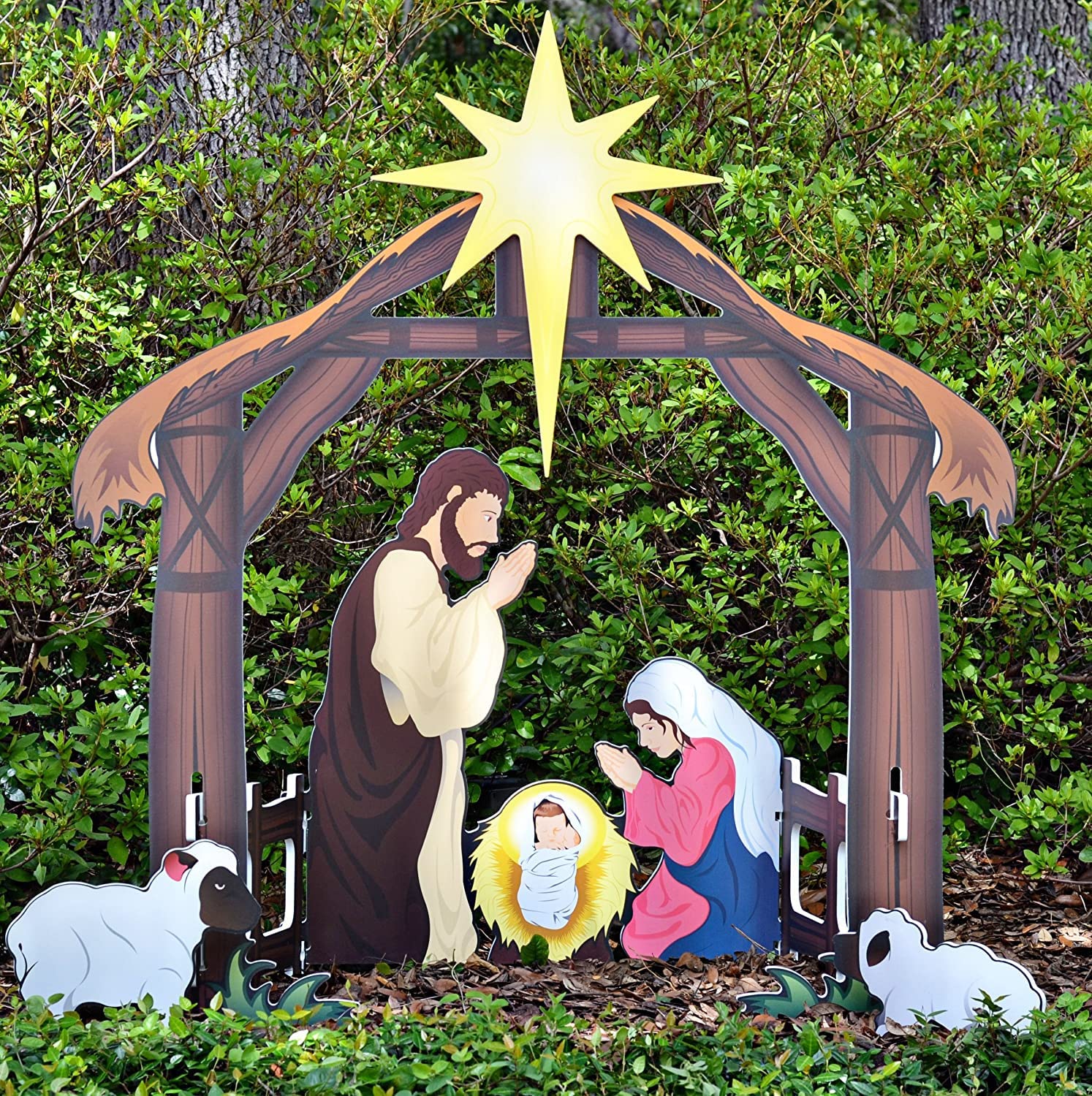 Mua Printed Outdoor Nativity Set, Outdoor Nativity Scene Display ...