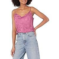 PAIGE Women's Giovanna Cami Damask Floral Cowl Neck Adjustble Straps in Dusty Plum