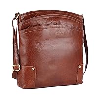 Terry Large Soft Real Leather Womens Crossbody Handbags and Purses-Triple Zip Premium Sling Crossover Shoulder Bag