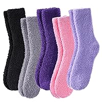 Womens Fuzzy Socks Warm Fluffy Socks Cozy Slipper Socks Microfiber Soft Sleep Winter Christmas Socks