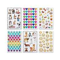 American Greetings Stickers for Kids, Assorted Shapes, Animals and Smiley Faces (599 Stickers)