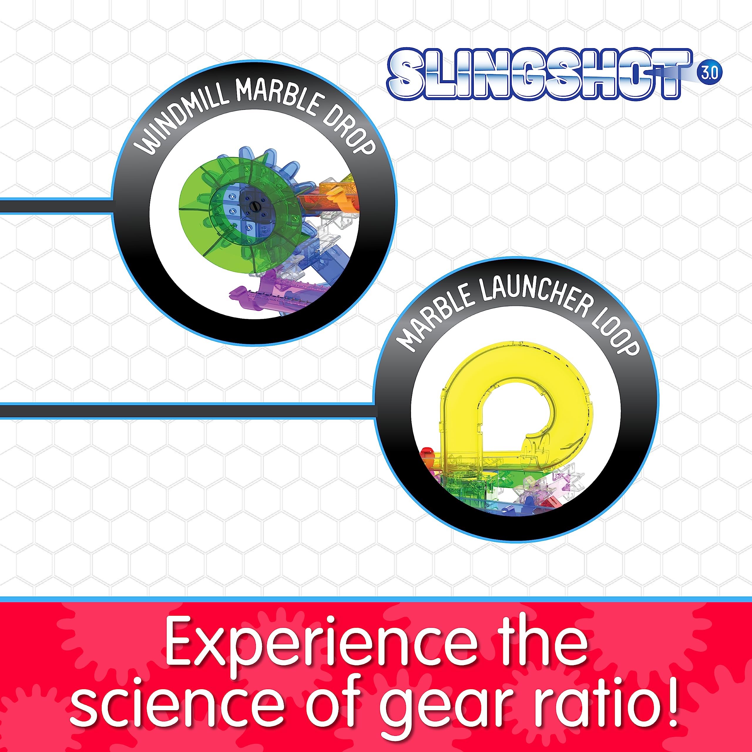 The Learning Journey: Techno Gears Marble Mania - Slingshot 3.0 (80+ pcs) - Marble Run for Kids Ages 6 and Up - Award Winning Toys