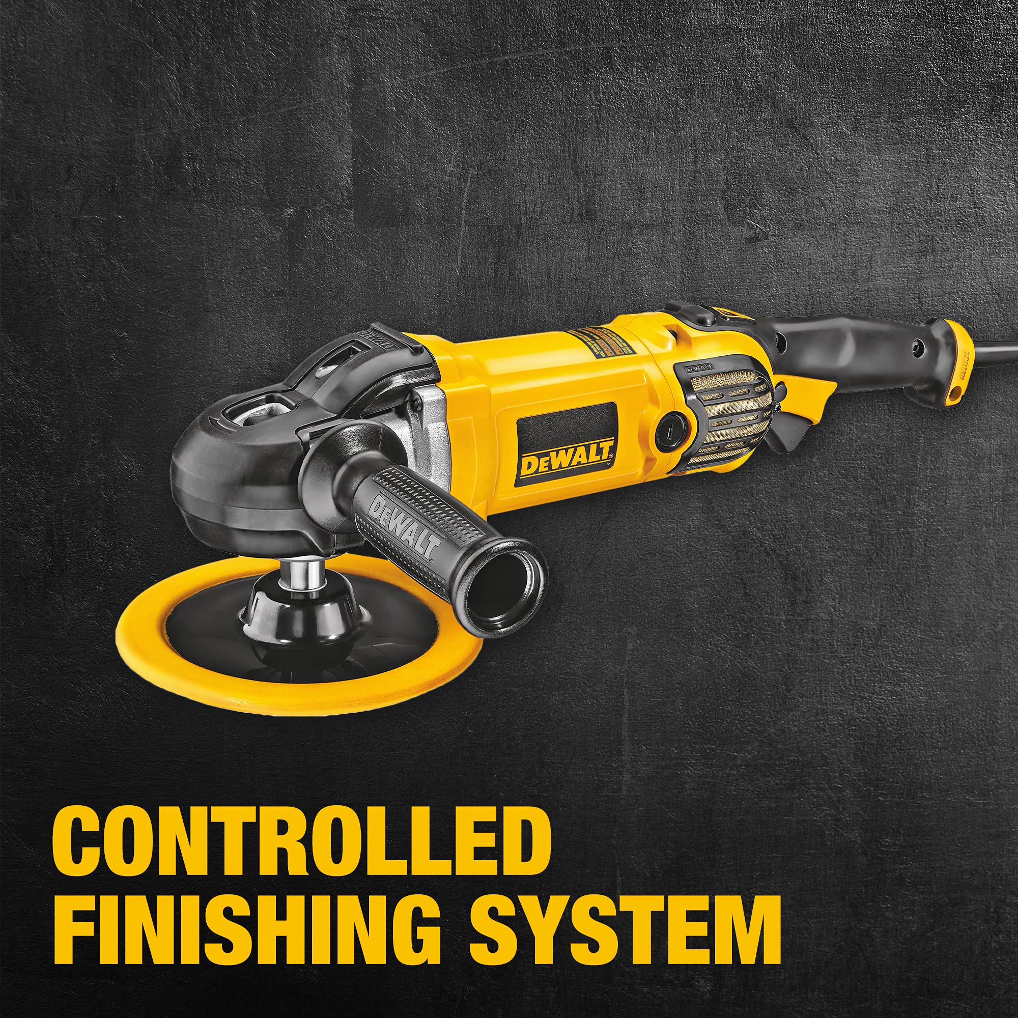 DEWALT Buffer Polisher, 7”-9”, 12 amp, Variable Speed Dial 0-3,500 RPM’s, Corded (DWP849X) Yellow