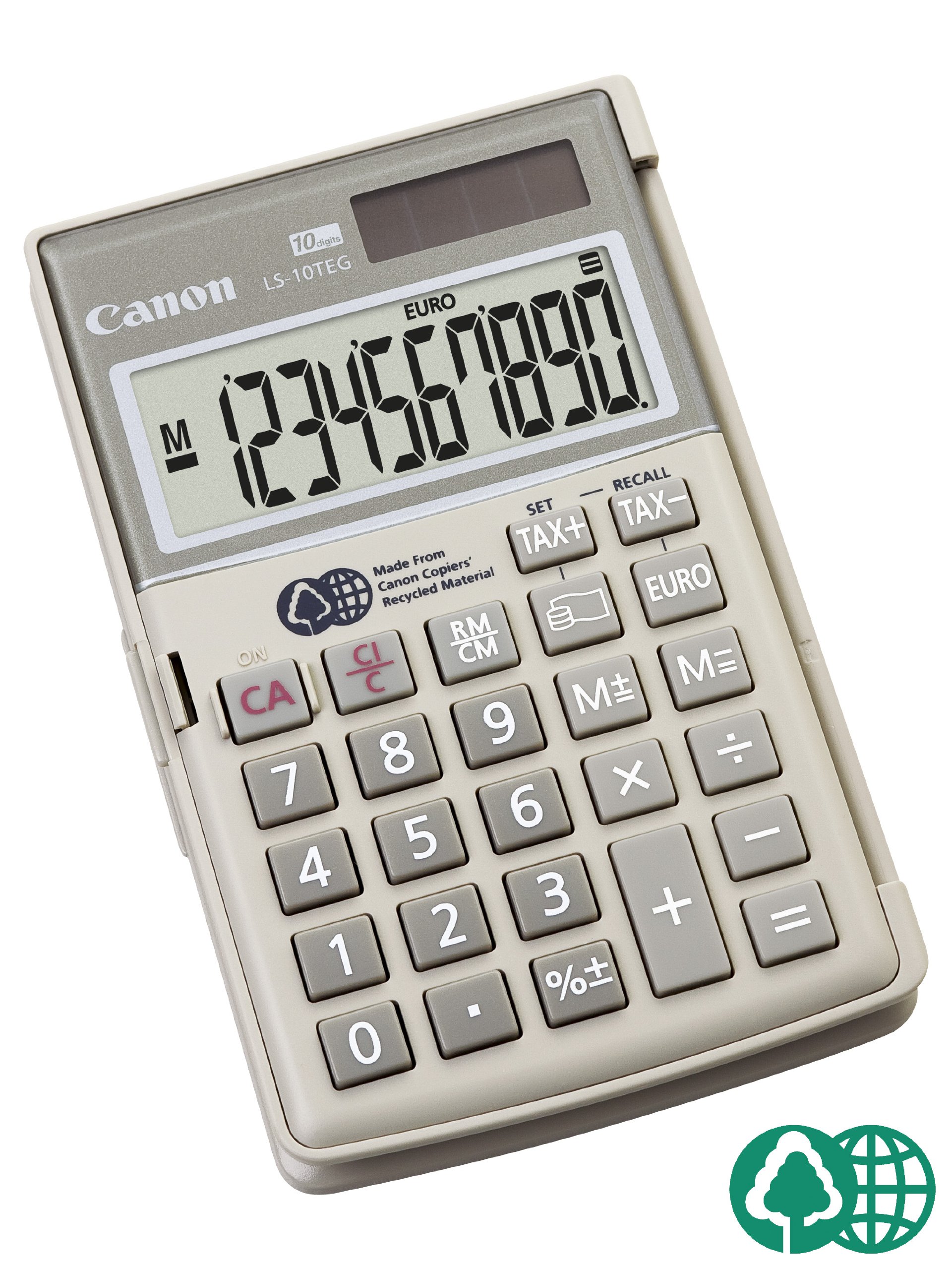 Canon LS-10TEG 10 Digit Handheld Calculator with Tax and Euro Currency Functions - White