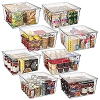 ClearSpace Plastic Storage Bins with Lids XL – Perfect Kitchen or Pantry Organization – Fridge Organizer and Storage Bins, Cabinet Organizers