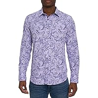 Robert Graham Men Royalton Long Sleeve Button Down Shirt, Purple, X-Large