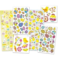 Baker Ross EV741 Easter Stickers - Pack of 240, Spring Self Adhesive Scrapbook Stickers, Themed Embellishments for Kids Arts and Crafts