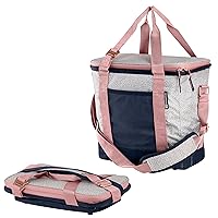 CleverMade Tahoe Collapsible Cooler Bag, 24 Can - Structured, Leakproof Coolers for Travel with Shoulder Strap & Bottle Opener - Soft-Sided, Insulated Camping Cooler: Rose Gold