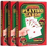 Jumbo Large Playing Cards - (3 Decks) Big 5 x 7 Inch Giant Deck of Cards Huge Playing Cards Poker Playing Cards for Casino Theme Party Decorations Game Night and Magic Supplies