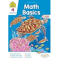 School Zone - Math Basics 4 Workbook - 64 Pages, Ages 9 to 10, 4th Grade, Multiplication, Division Symmetry, Decimals, Equivalent Fractions, and More (School Zone I Know It!® Workbook Series) School Zone - Math Basics 4 Workbook - 64 Pages, Ages 9 to 10, 4th Grade, Multiplication, Division Symmetry, Decimals, Equivalent Fractions, and More (School Zone I Know It!® Workbook Series) Paperback