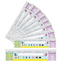 Carson Dellosa 30-Piece 17 1/2” x 4” Quick Stick Traditional Manuscript Name Tags for Classroom, Adhesive Name Plates for Student Desks, Classroom Name Tags With Ruler, Shapes, Numbers, and Alphabet