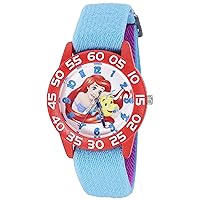 Disney Girl's 'Ariel' Quartz Plastic and Nylon Watch, Color:Blue (Model: W002907)