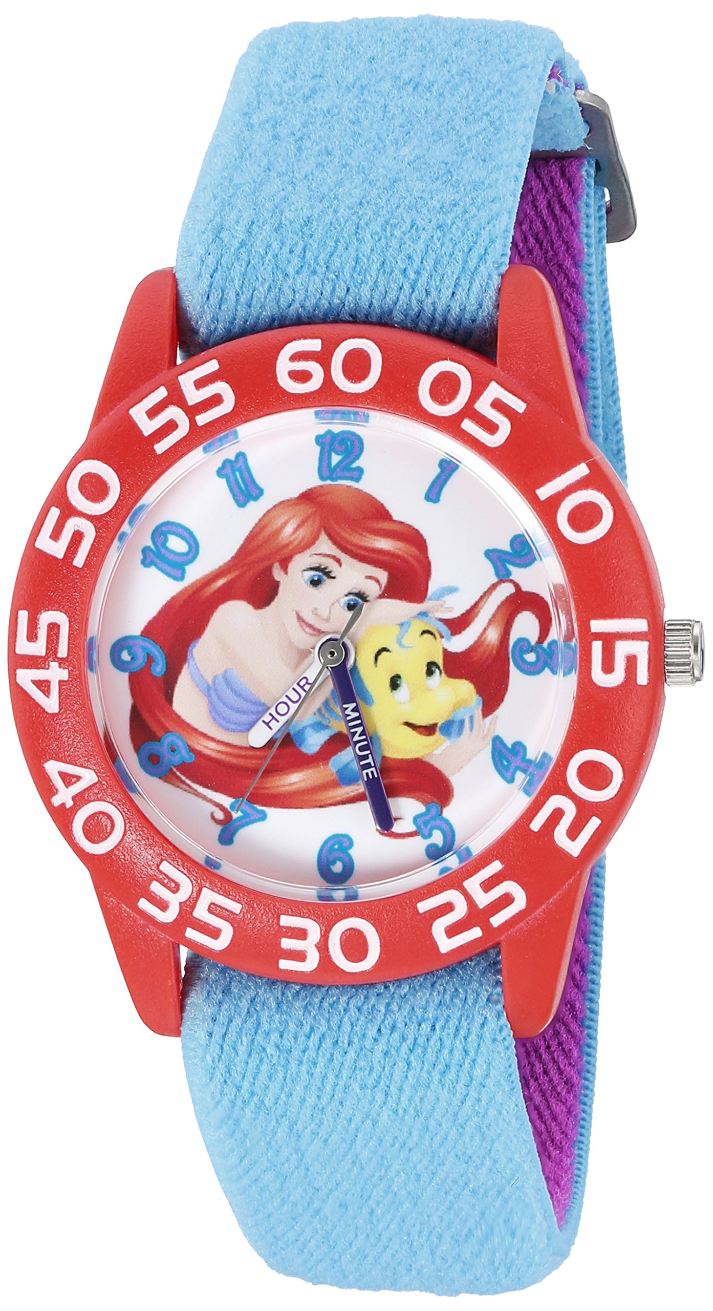 Disney Girl's 'Ariel' Quartz Plastic and Nylon Watch, Color:Blue (Model: W002907)