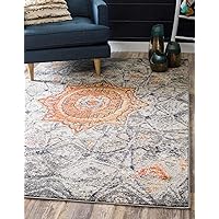 Vita Collection Modern Over-Dyed Center Medallion Vintage Area Rug, 2 ft (2 in) x 3 ft, Gray/Ivory