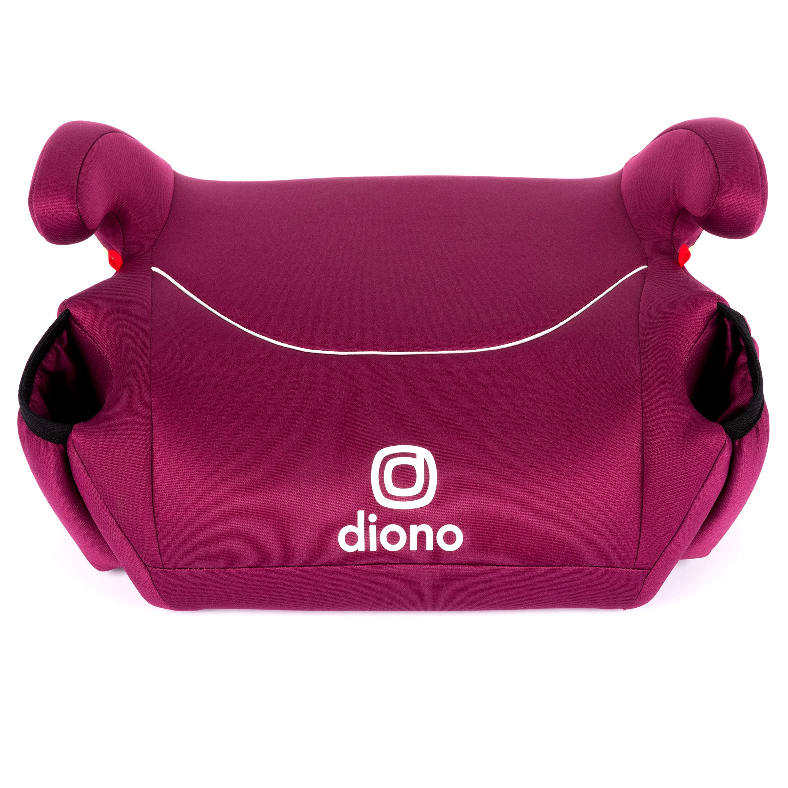 Diono Solana, No Latch, Single Backless Booster Car Seat, Lightweight, Machine Washable Covers, Cup Holders, Pink