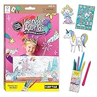 Wonder Worlds 3D Coloring Book: Fairy Tale - Unicorn and Princess Kids Coloring Art Set, Boys and Girls Gifts Ages 5-8+