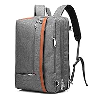 Convertible Backpack Shoulder Messenger Bag Laptop Case Business Briefcase Leisure Handbag Multi-functional Travel Rucksack Fits 17.3 Inch Laptop For Men/Women/Travel (New Grey)