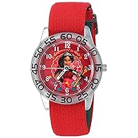 Disney Jr Kids' Plastic Time Teacher Analog Quartz Nylon Strap Watch