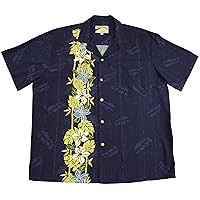 Paradise Found Men's Plumeria Panel Hawaiian Shirt