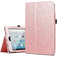 Fingic for Amazon Fire HD 10 Case 2017&2019,for Kindle Fire HD10 2017/2019 Cases,Luxury Sparkly Folio Folding Stand Cover with Holder & Auto Wake/Sleep Smart Case for Fire HD 10 inch Case,Rose Gold