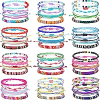Paodey 14,000pcs Clay Beads Friendship Bracelet Making Kit, 48 Colors 3  Boxes with Bracelet Holder Jewelry Maker with Letter Beads Number Silver  Gold