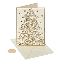Papyrus Boxed Christmas Cards with Envelopes, Joyful Christmas and Wonderful New Year, Gold Christmas Tree (8-Count)