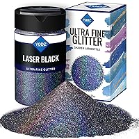 Black Glitter, YGDZ Black Fine Glitter for Crafts, Christmas Glitter 140G /4.93OZ, Festival Glitter, Body Glitter, Nail Glitter, Craft Glitter for Resin Arts Tumbler, Christmas Decor