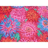 Kaffe Fassett Collective 2012 Cactus Dahlias Red, Fabric by the Yard