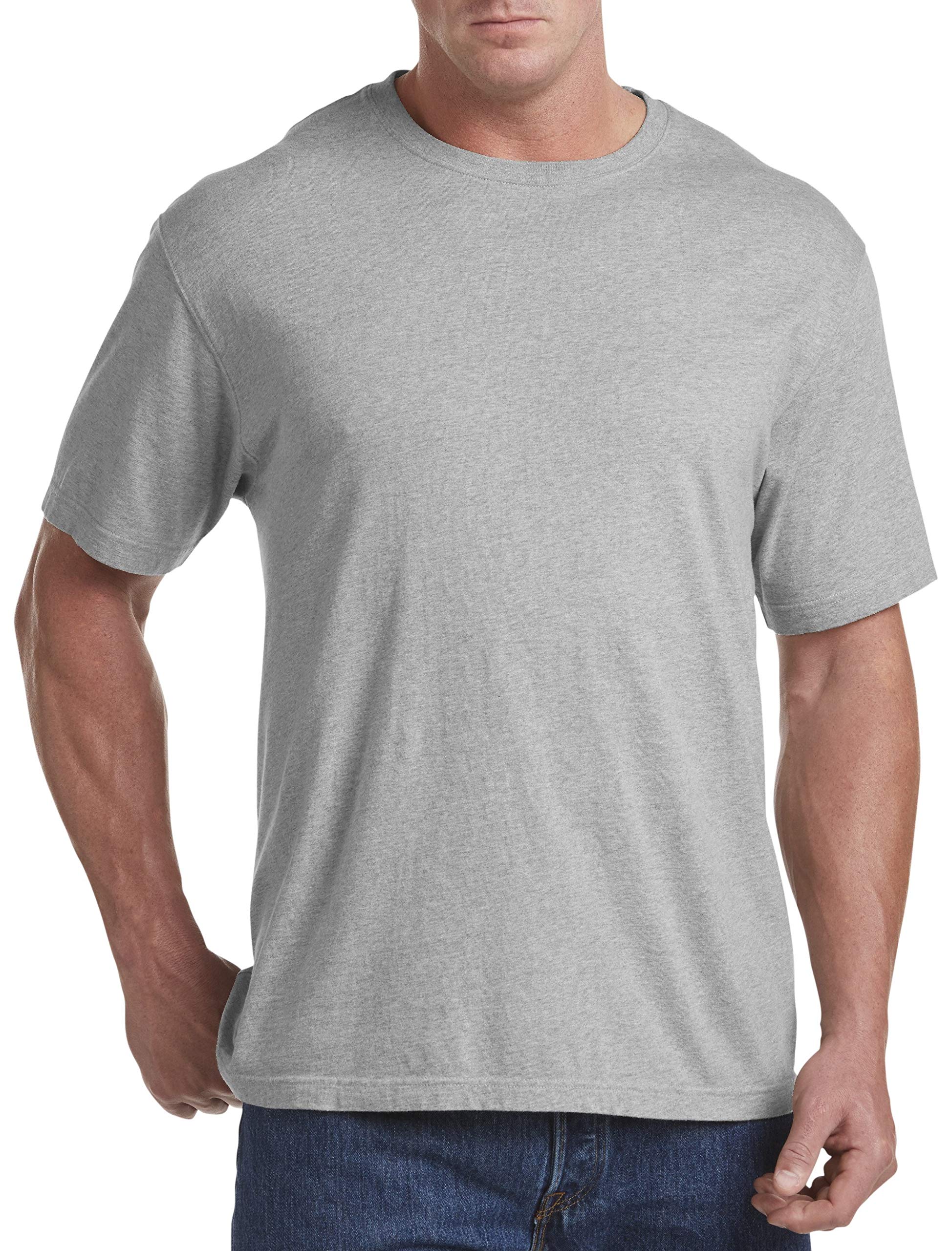 Harbor Bay by DXL Big and Tall Wicking No Pocket T-Shirt (5XTALL, Grey Heather)