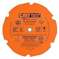 236.006.10 ITK PLUS Diamond Saw Blade for Fiber Cement Products, 10-Inch x 6 Trapezoidal Teeth with 5/8-Inch Bore, PTFE Coating