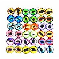 Julie Wang 10mm 100pcs Mixed Dragon Eyes Round time gem cover Glass Cabochon Dome Cameo Pendant Settings