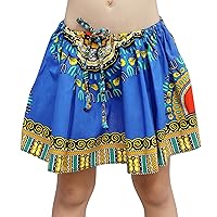 RaanPahMuang Mini Gypsy Childrens Africa Dashiki Art Pullsting Girls Dance Skirt, Navy