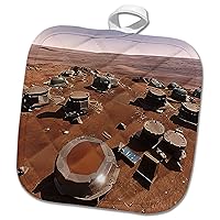 3dRose Industrial and Scientific installations of Mars Base Digital Art - Potholders (phl-377081-1)