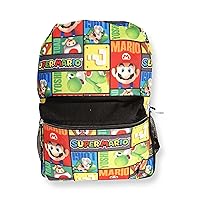 Super Mario all over 16 inch Backpack, Blue, Large