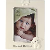 Precious Moments Baby Picture Frame | Heaven's Blessings Ceramic Lamb Photo Frame | 4x6 Photo | Nursery Decor | Baby Shower Gift