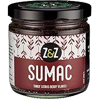 Sumac by Z&Z | Ground Sumac Spice Made from Fresh Tangy Citrus (Sumac) Berries | Turkish Sumac Seasoning for Marinades, Salads, Rice, & Hummus | Authentic Middle Eastern & Mediterranean Taste, 3.25 Oz