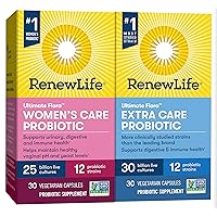 Renew Life Adult Probiotic Supplement Bundle Pack - Women's Care 25B and Extra Care 30B, 30 Count (Pack of 2)