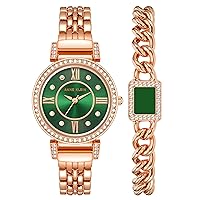 Anne Klein Women's Premium Crystal Accented Watch and Bracelet Set, AK/2928