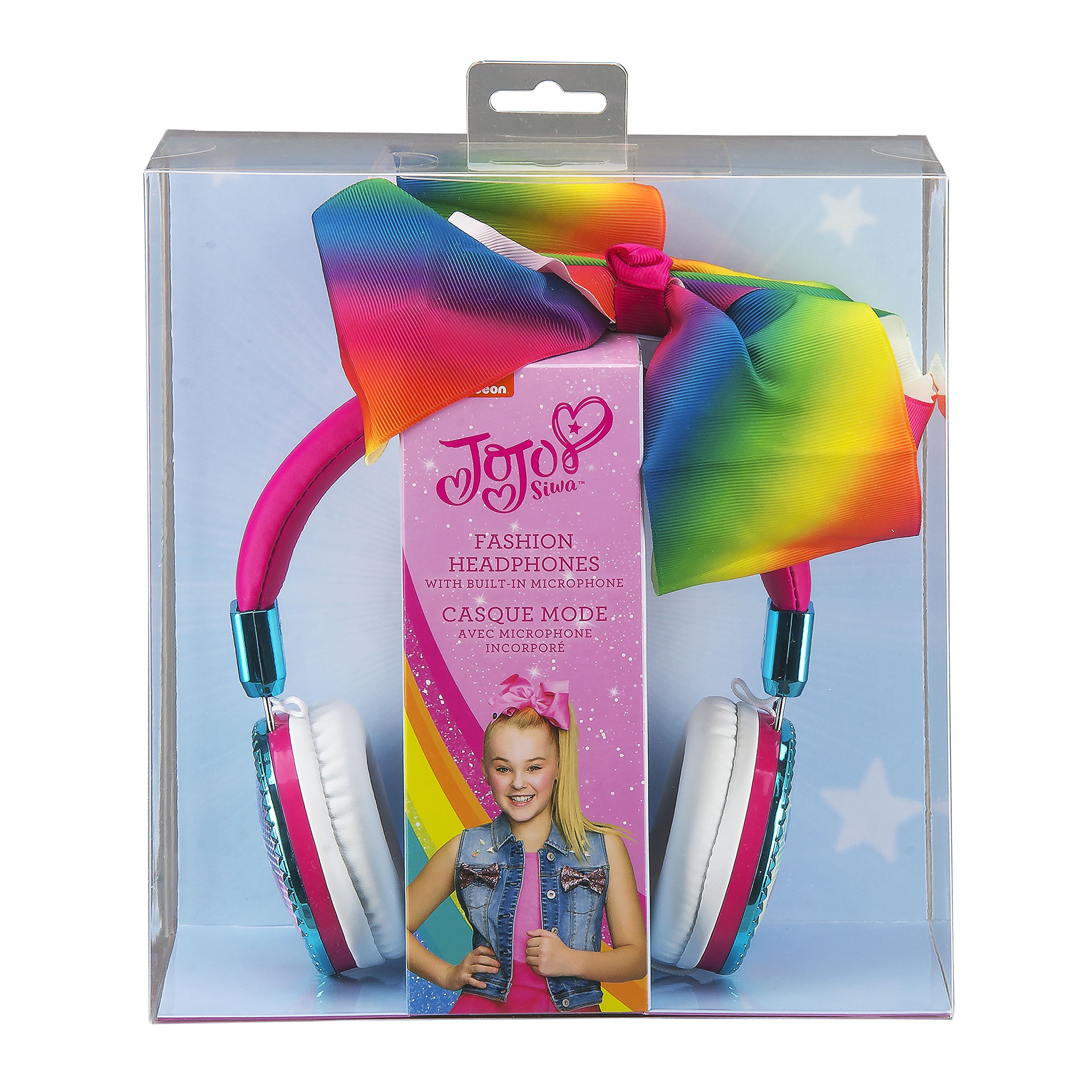 eKids JoJo Siwa Bow Fashion Headphones with built in Microphone, Standard Packaging, Pink