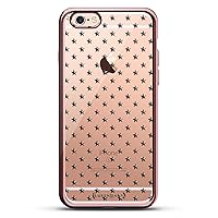 Little Black Stars Pattern Design Chrome Series Case In For IPhone 6/6S Plus - Rose Gold