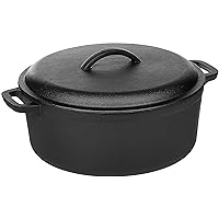 13.2 Quart Dutch Oven with Lid Lifer Handle & Stand, Cast Iron Pre Seasoned  Casserole Pot, Dual Function Lid Griddle for Home Cooking BBQ Baking,  Outdoor Camping 