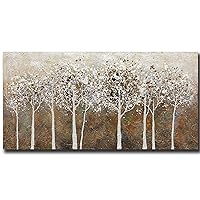 V-inspire Art,24x48 inch Modern Abstract Hand-Painted Acrylic Canvas Oil Paintings Tree Art Canvas Wall Art Wood Skeleton Living Room Bedroom Office Decorations Ready to Hang