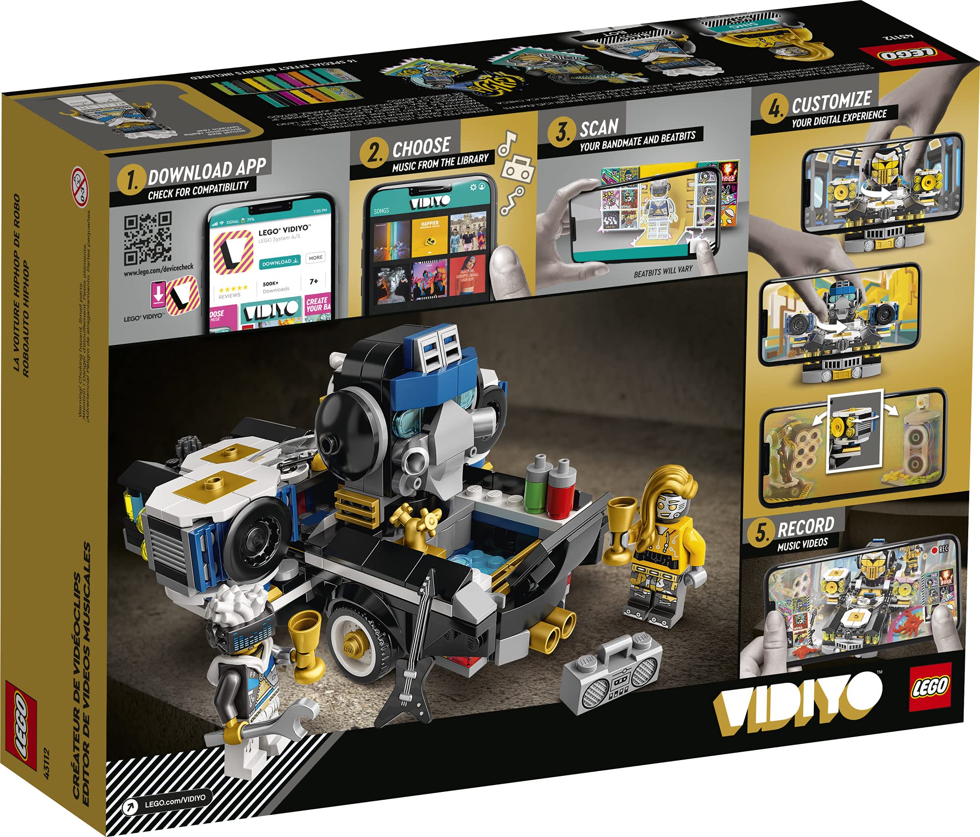 LEGO VIDIYO Robo Hiphop Car 43112 Building Kit Toy, Inspire Kids to Direct and Star in Their Own Music Videos; New 2021 (387 Pieces)