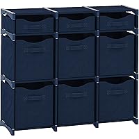 9 Cube Closet Organizers And Storage | Includes All Storage Cube Bins | Easy To Assemble Closet Storage Unit With Drawers | Room Organizer For Clothes, Baby Closet Bedroom, Playroom, Dorm (Navy)
